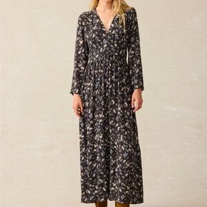 Faherty Dakota Dress Blue Jasmine Floral Medium